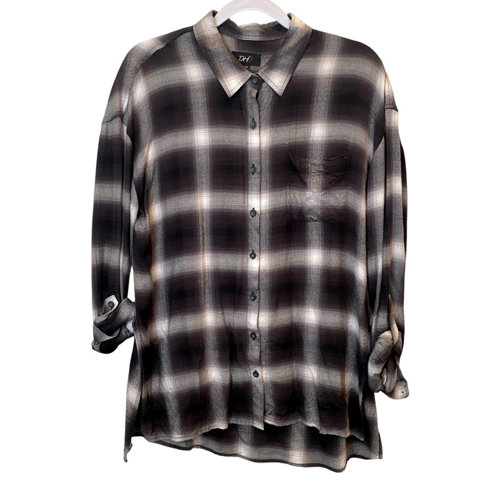 DH3 - Long sleeve plaid Top- XL